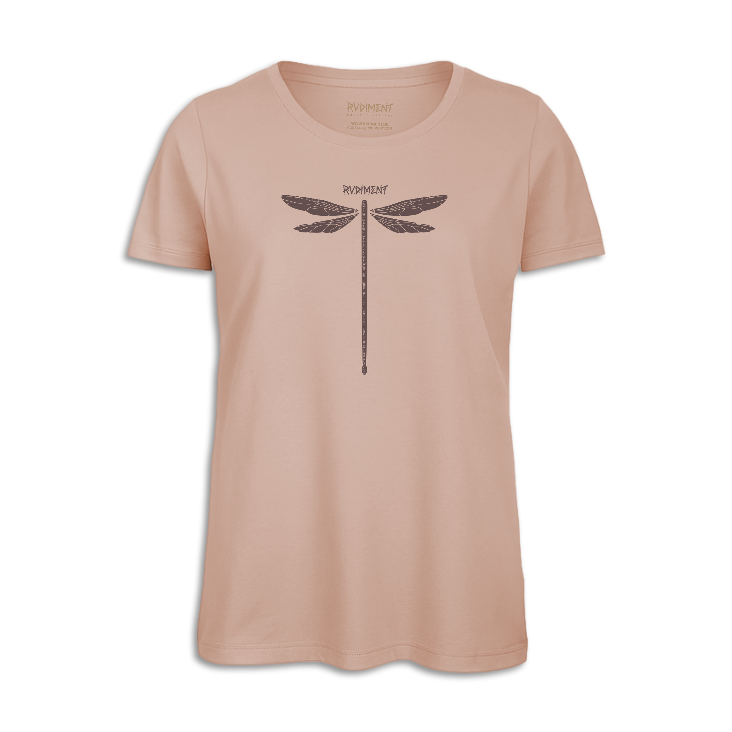 Dragonvly Drumstick Women's T-Shirt for Drummers - Front View | RVDIMENT Drummer Apparel