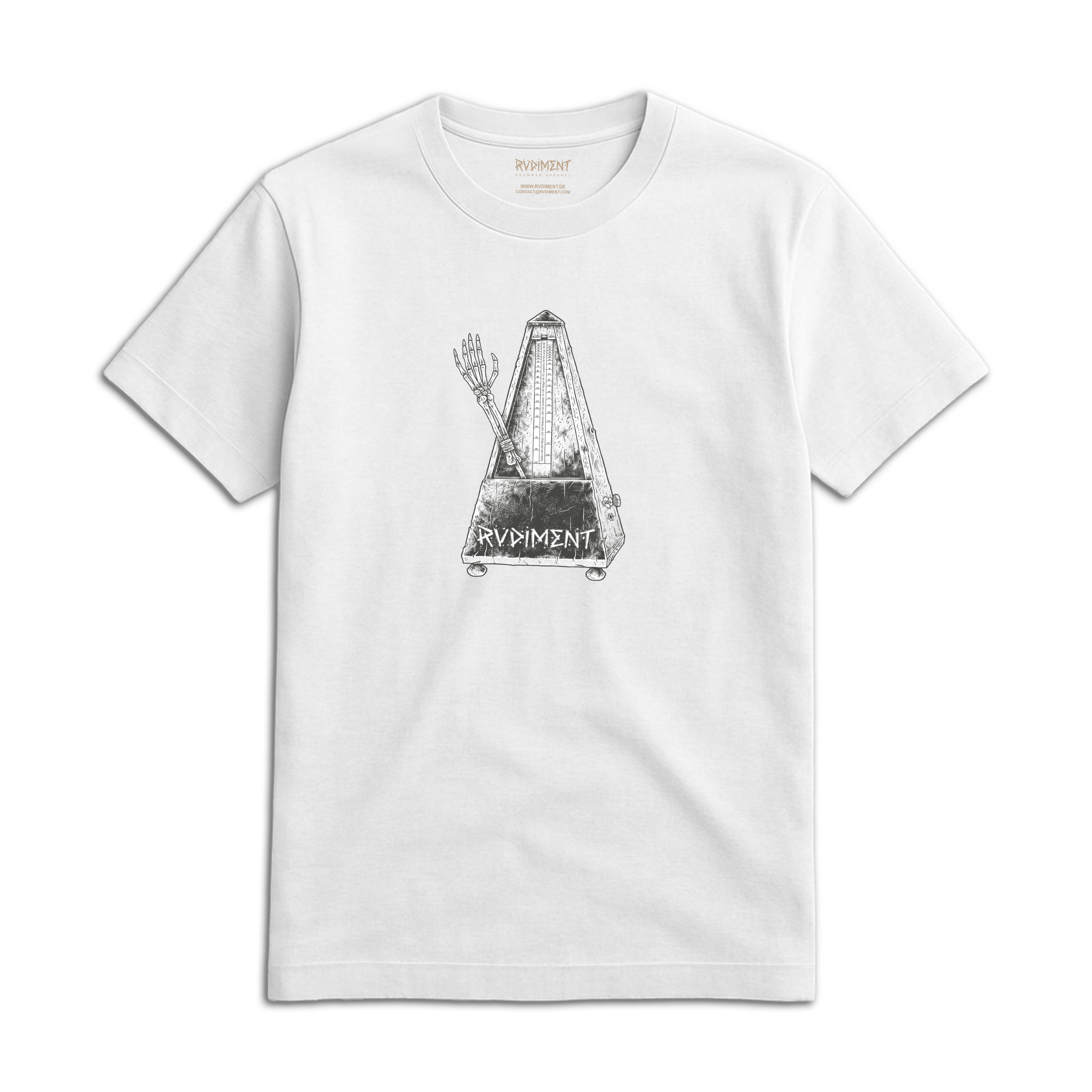 Metronome Unisex T-Shirt for Drummers - Front View | RVDIMENT Drummer Apparel