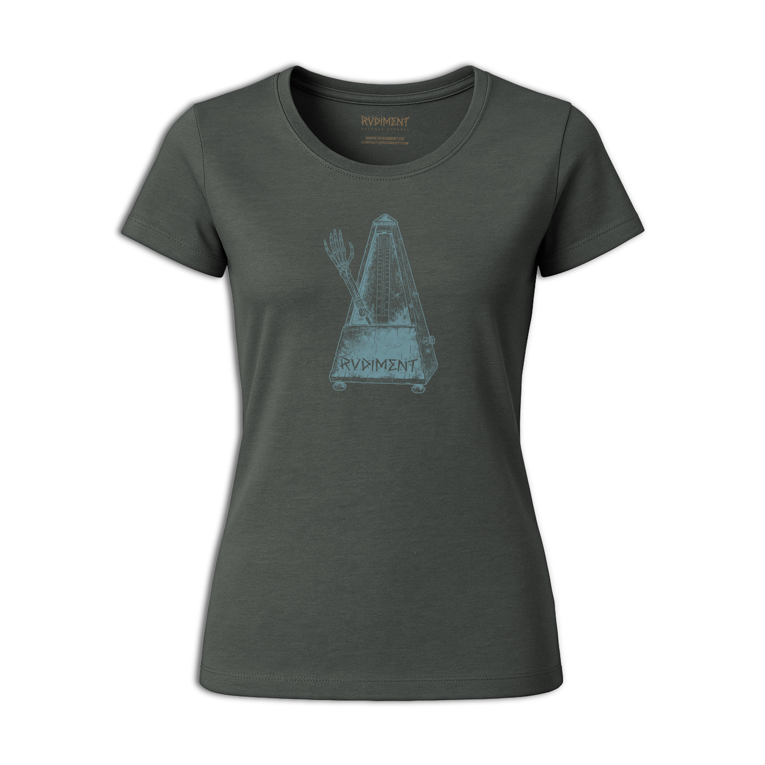 Metronome Damen T-Shirt für Drummer - Vorderansicht | RVDIMENT Drummer Apparel