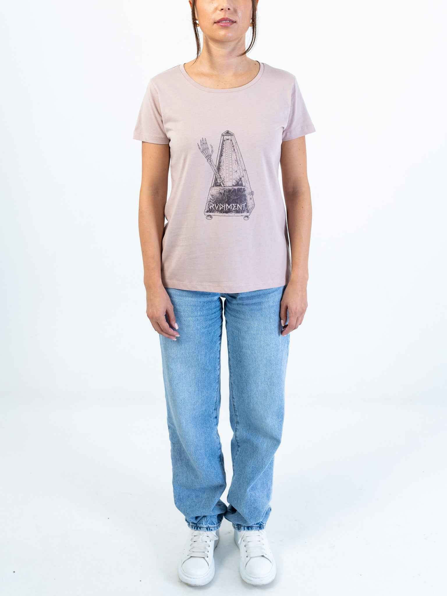 Metronome Damen T-Shirt für Drummer - Model Vorderansicht | RVDIMENT Drummer Apparel