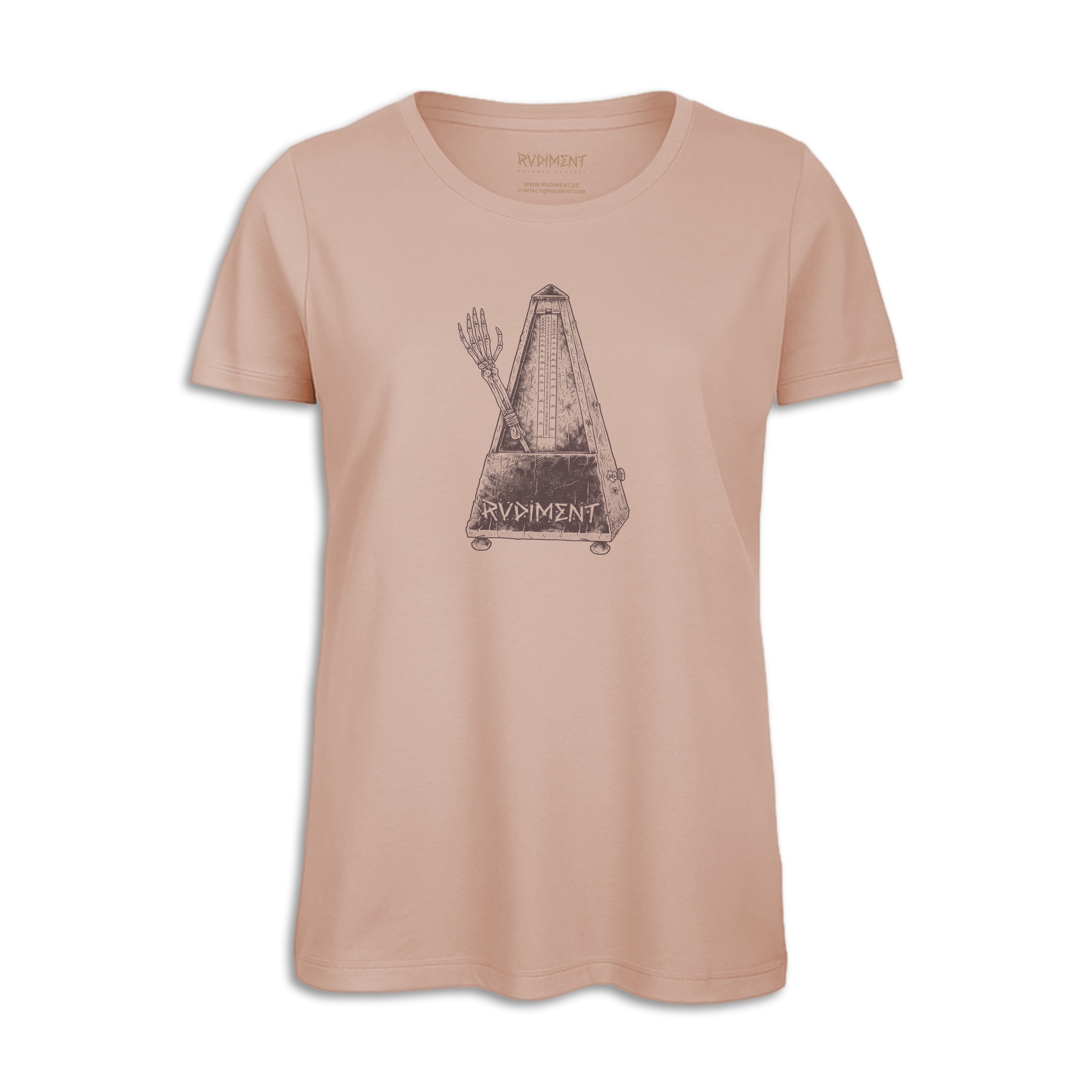 Metronome Damen T-Shirt für Drummer - Vorderansicht | RVDIMENT Drummer Apparel