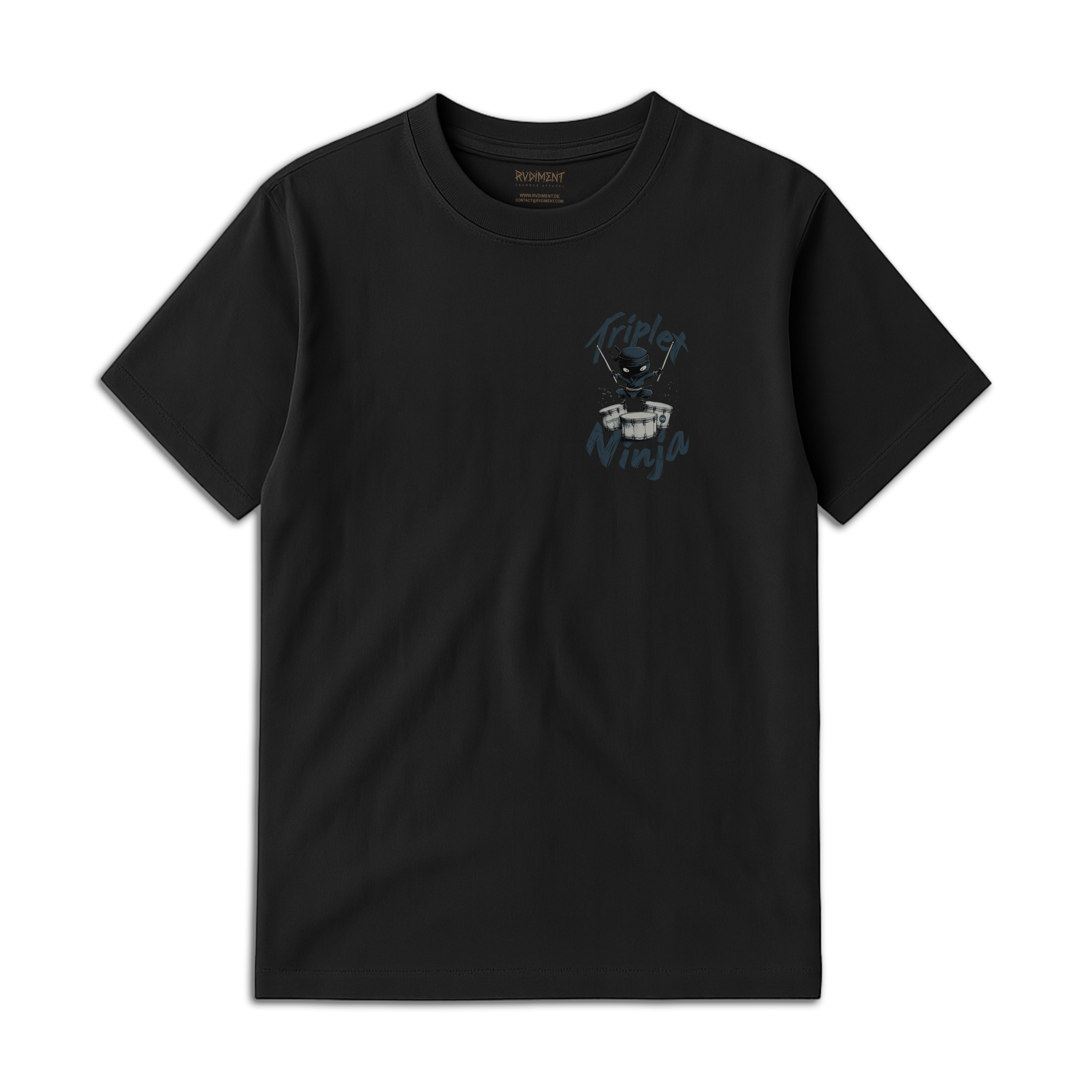 Triplet Ninja Unisex T-Shirt for Drummers - Front View | RVDIMENT Drummer Apparel