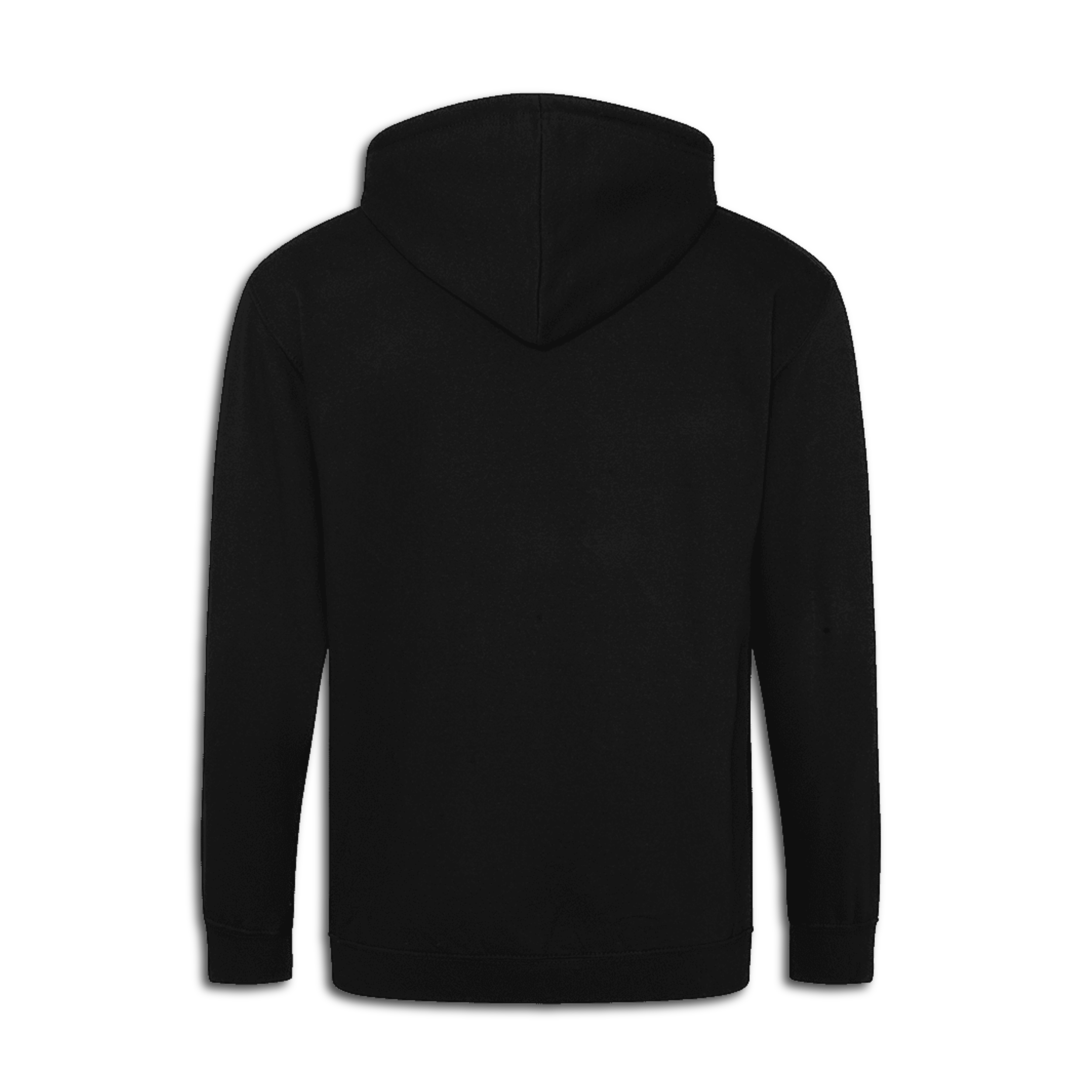 Chops Men's Zip Hoodie Black for Drummers - Back View | RVDIMENT Drummer Apparel