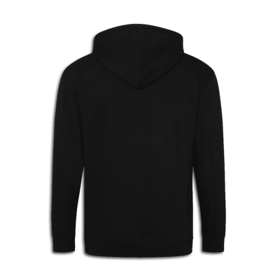 Chops Men's Zip Hoodie Black for Drummers - Back View | RVDIMENT Drummer Apparel