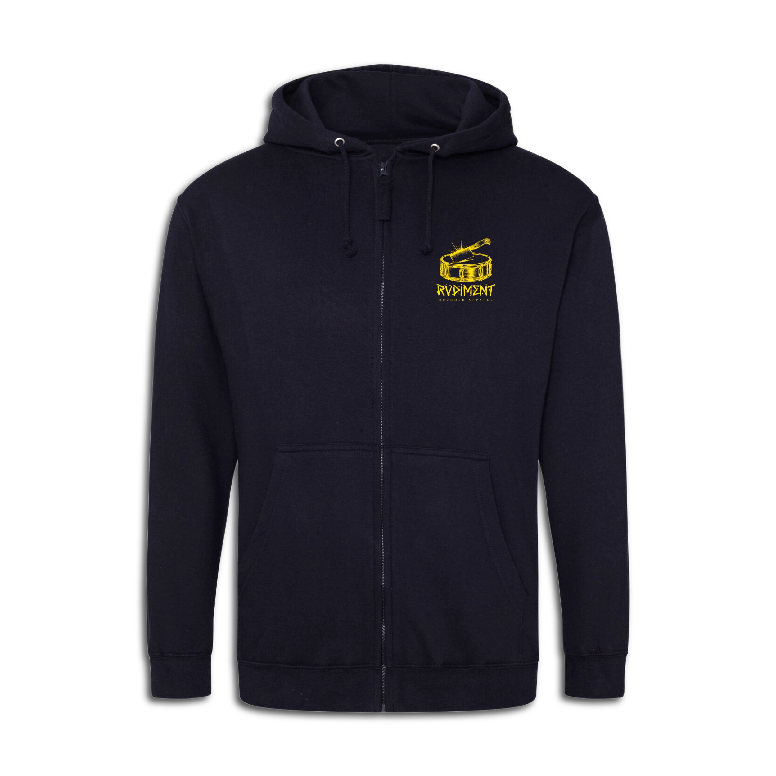 Chops Men's Zip Hoodie Blue for Drummers - Front View | RVDIMENT Drummer Apparel