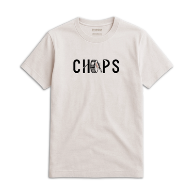 Chops Unisex T-Shirt Vintage White for Drummers - Front View | RVDIMENT Drummer Apparel