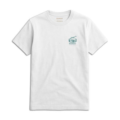 Chops Unisex T-Shirt White for Drummers - Front View | RVDIMENT Drummer Apparel