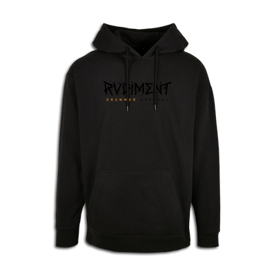 Classic Logo Hoodie for Drummers - Oversized Unisex Fit - Front View | RVDIMENT Drummer Apparel