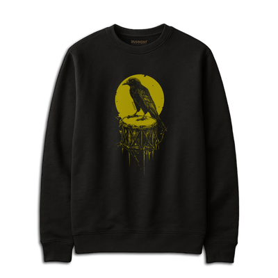 Crow Snare Drum Herren Sweatshirt für Drummer - Vorderansicht | RVDIMENT Drummer Apparel