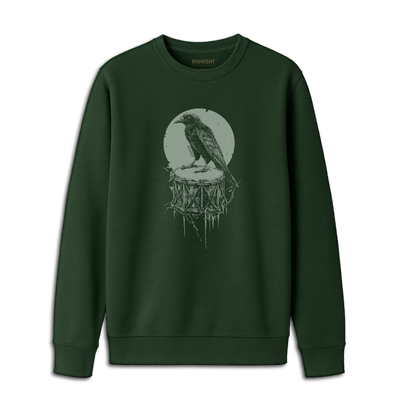 Crow Snare Drum Men's Sweatshirt for Drummers - Front View | RVDIMENT Drummer Apparel