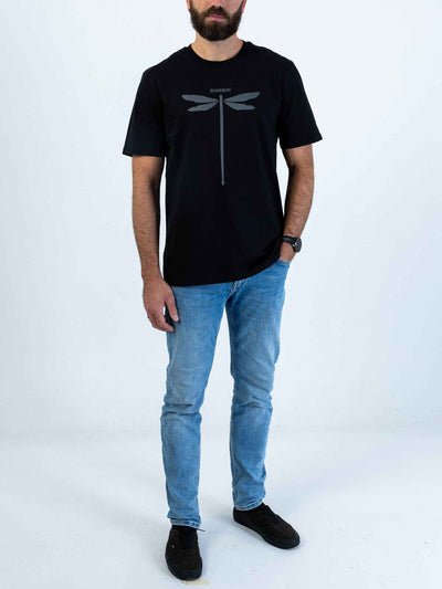 Dragonvly Drumstick Unisex T-Shirt for Drummers - Model Front View | RVDIMENT Drummer Apparel