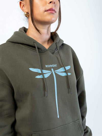 Dragonvly Drumstick Hoodie für Drummer - Detailansicht (Model)