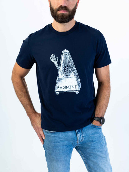 Metronome Unisex T-Shirt für Drummer - Model Vorderansicht Details | RVDIMENT Drummer Apparel
