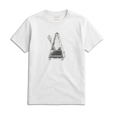 Metronome Unisex T-Shirt for Drummers - Front View | RVDIMENT Drummer Apparel