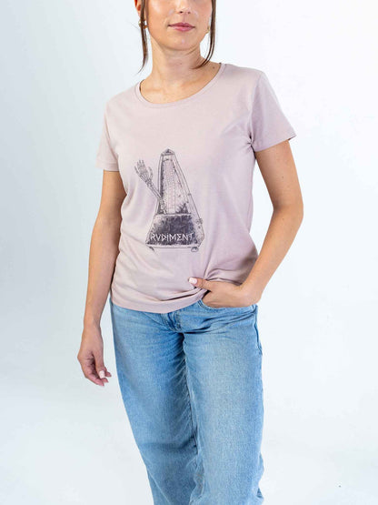 Metronome Damen T-Shirt für Drummer - Model Seitenansicht | RVDIMENT Drummer Apparel