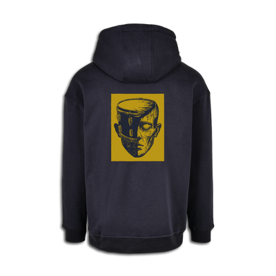 Rhythm Cortex Hoodie for Drummers - Oversized Unisex Fit - Back View | RVDIMENT Drummer Apparel